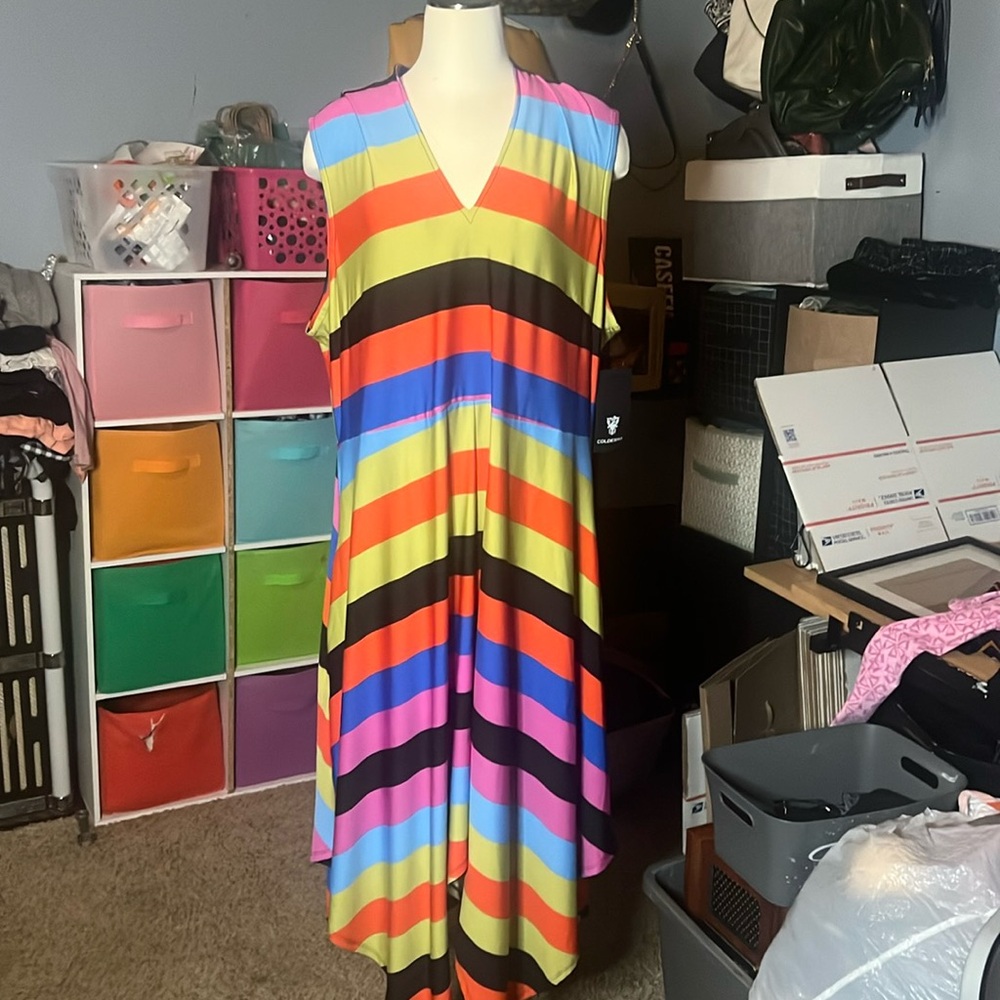 Plus size multi-colored dress